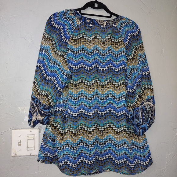 Figueroa flower blouse women,size 1X 3/4 Sleeve,good condition 20 inch of armpit - Picture 4 of 5